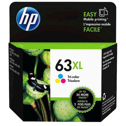 HP 63XL High Yield Tri-color Original Ink Cartridge  ~300 pages  F6U63AN#140