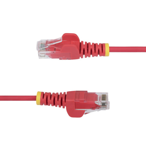 StarTech.com 7ft Red Slim CAT6 Ethernet Cable, Snagless, 100W PoE, UTP, LSZH, 28AWG Pure Bare Copper Wire, Slim RJ45 Network Patch Cord w/Strain Reliefs, Individually Tested