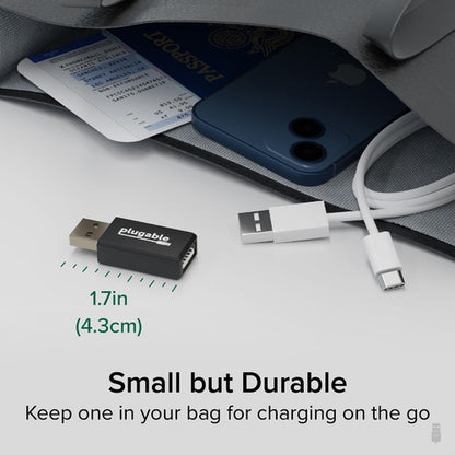 Plugable Technologies USB Data Blocker (5-Pack) Prevent Hacking Device, Protect Against Juice Jacking at Public USB Ports, Safe Charging Cybersecurity Gifts, Fast 1A Charge-Only Adapter for Android, Apple iOS
