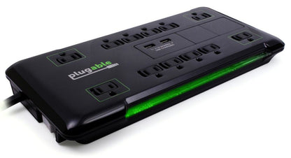 Plugable Technologies PS12-USB2B surge protector Black 12 AC outlet(s) 120 V 1.89 m