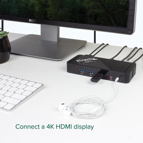 Plugable Technologies UD-CA1A laptop dock/port replicator Docking USB 3.2 Gen 1 (3.1 Gen 1) Type-C Black
