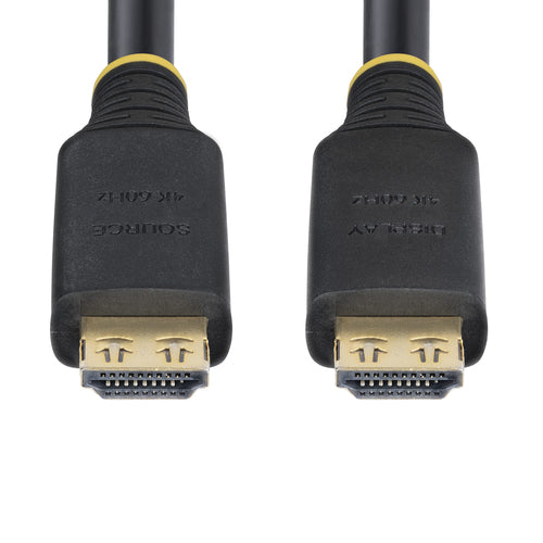 StarTech.com 50ft (15.2m) Active High Speed HDMI Cable with Gripping Connectors, 4K 60Hz/1440p 144Hz, HDR10/HDCP 2.2/ARC, 18Gbps, UHD HDMI Cord for TV/Monitor/Display, TPE Jacket
