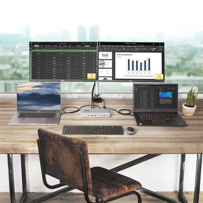 StarTech.com Dual-Laptop USB-C KVM Docking Station, Dual Monitor 4K 60Hz DisplayPort Dock, 5-Port USB Hub, GbE, 90W/45W Power Delivery to Two Laptops, Windows/Mac, 2-Host KVM Dock