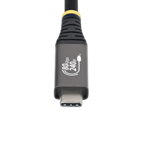StarTech.com 5ft (1.5m) USB4 Cable, 80Gbps, USB-IF Certified USB-C Cable, 240W PD, 8K 120Hz/4K 240Hz DP2.1 DP80, TPE Jacket, Thunderbolt 4 Compatible - Black USB-C Cord