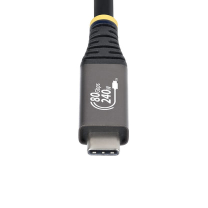 StarTech.com 5ft (1.5m) USB4 Cable, 80Gbps, USB-IF Certified USB-C Cable, 240W PD, 8K 120Hz/4K 240Hz DP2.1 DP80, TPE Jacket, Thunderbolt 4 Compatible - Black USB-C Cord
