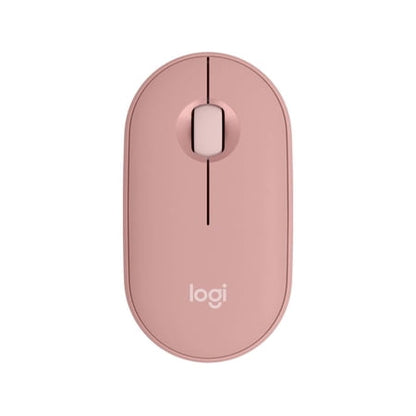 Logitech - Pebble Mouse 2 M350s Slim Lightweight Wireless Bluetooth Optical Silent Ambidextrous Mouse with Customizable Buttons - Wireless - Rose