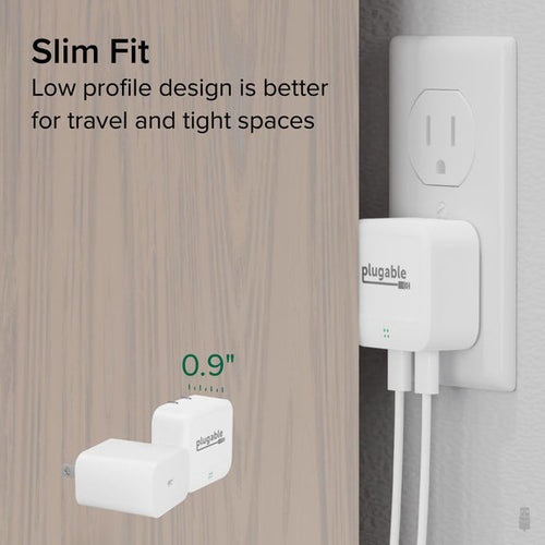 Plugable Technologies PS-40C2W mobile device charger Universal White AC Fast charging Indoor