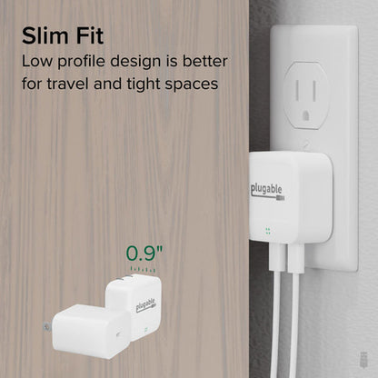 Plugable Technologies PS-40C2W mobile device charger Universal White AC Fast charging Indoor