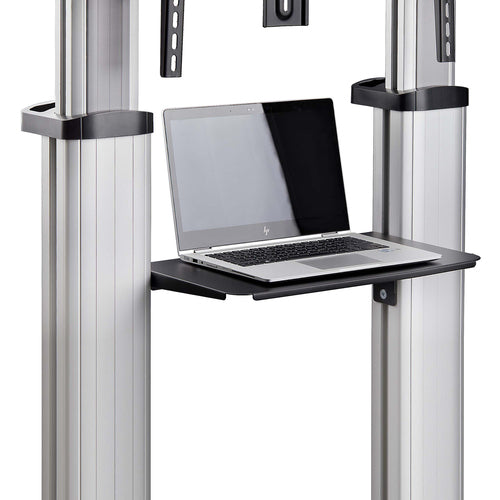 StarTech.com Rolling TV Cart/Stand On Wheels For 60-100inch Flat Screens Up To 220lb (100kg), Height Adjustment via Hand Crank, Mobile/Portable Trolley Mount