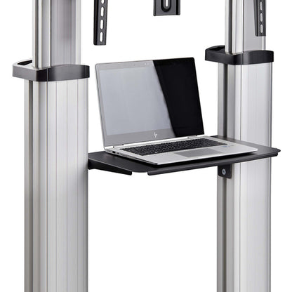StarTech.com Rolling TV Cart/Stand On Wheels For 60-100inch Flat Screens Up To 220lb (100kg), Height Adjustment via Hand Crank, Mobile/Portable Trolley Mount