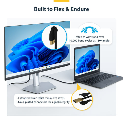 StarTech.com 6ft (2m) Slim HDMI 2.0 Cable, Flexible Premium Certified HDMI Cord with Ethernet, UHD 4K 60Hz HDR10, Durable Aramid Fiber Design with TPE Jacket