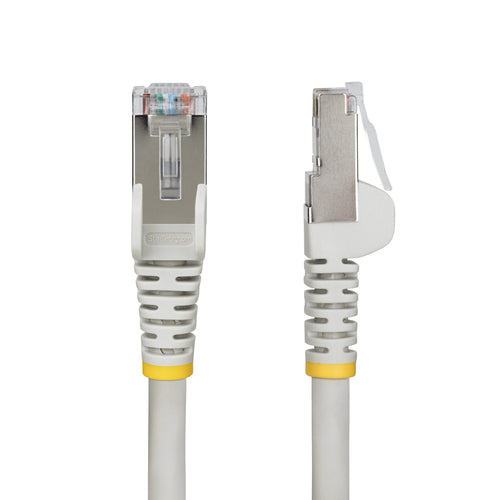 StarTech.com 1ft Gray CAT6a Ethernet Cable, Snagless RJ45, 10GbE, 100W PoE++, S/FTP, LSZH, 27AWG Pure Bare Copper Wire, 500MHz, Shielded Network Patch Cord w/Strain Reliefs, Individually Tested/ETL Verified