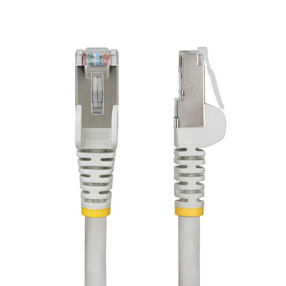 StarTech.com 1ft Gray CAT6a Ethernet Cable, Snagless RJ45, 10GbE, 100W PoE++, S/FTP, LSZH, 27AWG Pure Bare Copper Wire, 500MHz, Shielded Network Patch Cord w/Strain Reliefs, Individually Tested/ETL Verified
