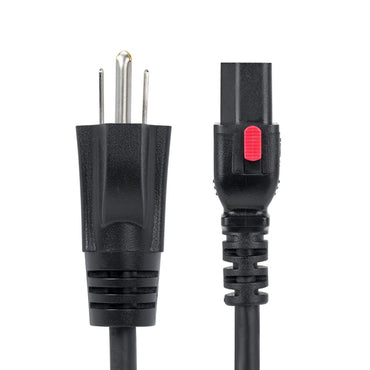 StarTech.com 10ft (3m) Computer Power Cord, NEMA 5-15P to Locking C13 AC Power Cable, 125V 10A, 18AWG, Replacement Computer/Monitor Power Cord, TAA Compliant, ETL Listed
