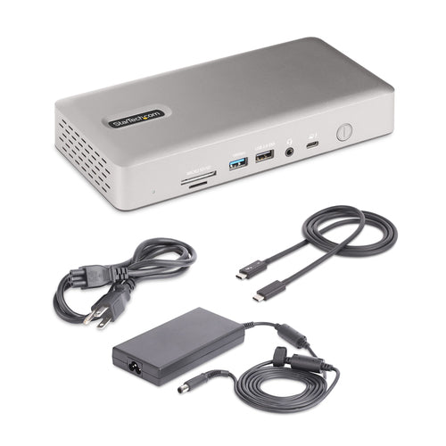 StarTech.com Universal USB4 & Thunderbolt 4 Docking Station, Quad Display on Windows, Dual Display on MacBook, HDMI DP Dock with 98W Laptop Charging
