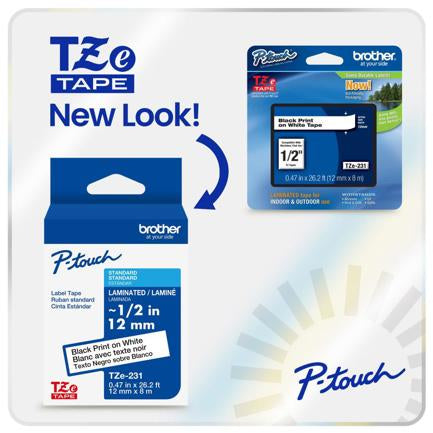 Brother TZE211G label-making tape Black on white TZe