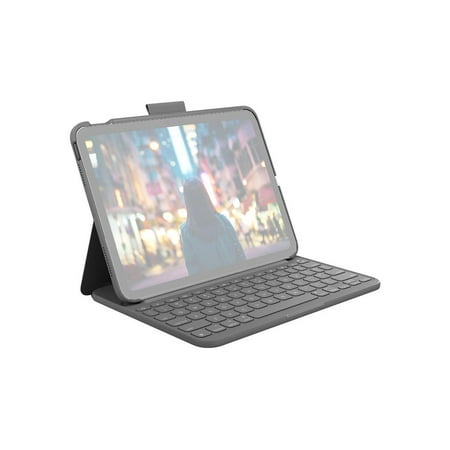 Logitech - Slim Folio Keyboard Case for Apple iPad - Latest Model - (10th Gen) - Oxford Gray
