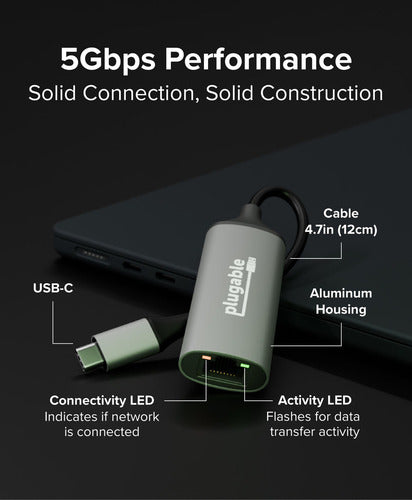 Plugable Technologies USBC-E5000 network card Ethernet 5000 Mbit/s