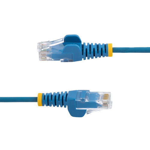 StarTech.com 15ft Blue Slim CAT6 Ethernet Cable, Snagless, 100W PoE, UTP, LSZH, 28AWG Pure Bare Copper Wire, Slim RJ45 Network Patch Cord w/Strain Reliefs, Individually Tested