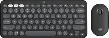 Logitech - Pebble 2 Combo Compact Wireless Scissor Keyboard and Mouse Bundle for Windows, macOS, iPadOS, Chrome - Graphite