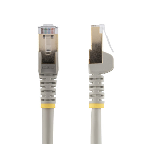 StarTech.com 1ft CAT6a Ethernet Cable - 10 Gigabit Shielded Snagless RJ45 100W PoE Patch Cord - 10GbE STP Network Cable w/Strain Relief - Gray Individually Tested/Wiring is UL Certified/TIA