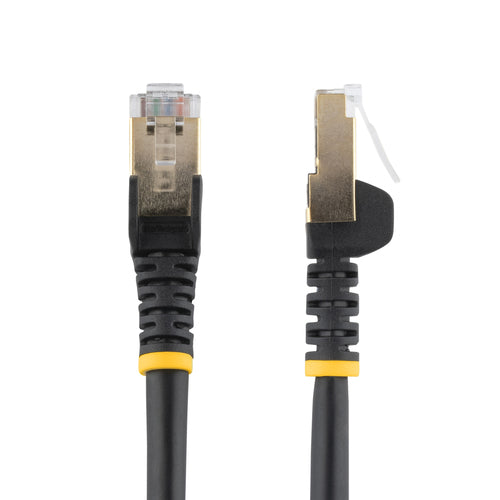 StarTech.com 1ft CAT6a Ethernet Cable - 10 Gigabit Shielded Snagless RJ45 100W PoE Patch Cord - 10GbE STP Network Cable w/Strain Relief - Black Individually Tested/Wiring is UL Certified/TIA