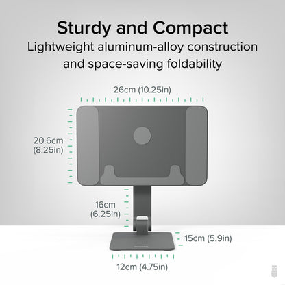 Plugable Technologies Magnetic Tablet Holder for MagSafe iPad Pro 12.9 Stand Portable Foldable 360° Rotating Stand (AMS-STAND13)