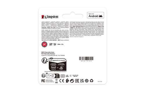 Kingston Technology 512GB micSDXC Canvas Select Plus Gen3 150R A1 Single Pack w/o ADP