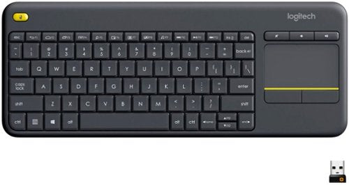 Logitech K400 Plus Wireless Touch TV Keyboard With Easy Media Control and Built-in Touchpad  HTPC Keyboard for PC-connected TV  Windows  Android  ChromeOS  Laptop  Tablet
