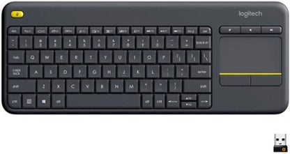 Logitech K400 Plus Wireless Touch TV Keyboard With Easy Media Control and Built-in Touchpad  HTPC Keyboard for PC-connected TV  Windows  Android  ChromeOS  Laptop  Tablet
