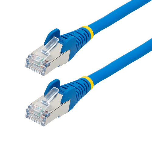 StarTech.com 1ft CAT6a Ethernet Cable - Blue - Low Smoke Zero Halogen (LSZH) - 10GbE 500MHz 100W PoE++ Snagless RJ-45 w/Strain Reliefs S/FTP Network Patch Cord