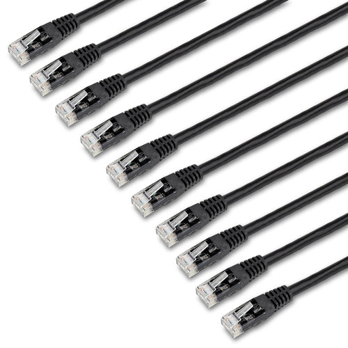 StarTech.com 6 ft. CAT6 Ethernet cable - 10 Pack - ETL Verified - Black CAT6 Patch Cord - Molded RJ45 Connectors - 24 AWG Copper Wire – UTP Cable