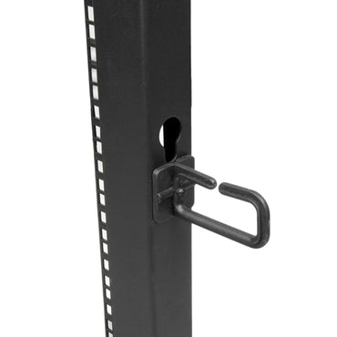 StarTech.com 4-Post 25U Mobile Open Frame Server Rack, Four Post 19in Network Rack with Wheels, Rolling Rack with Adjustable Depth for Computer/AV/Data/IT Equipment - Casters, Leveling Feet or Floor Mounting