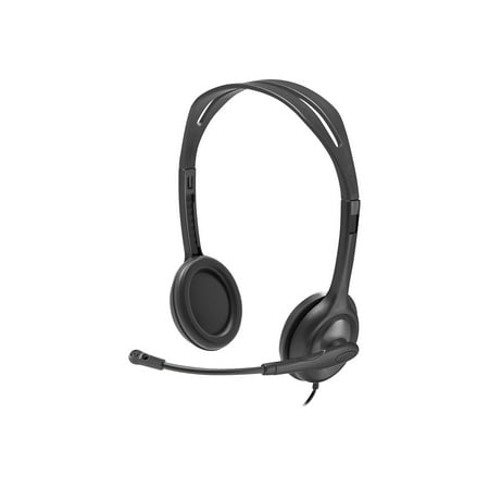 Logitech H111 Stero Headset - Stereo - Mini-phone (3.5mm) - Wired - 20 Hz - 20 kHz - Over-the-head - Binaural - Supra-aural - 7.71 ft Cable - Bi-directional Microphone - Black  Graphite