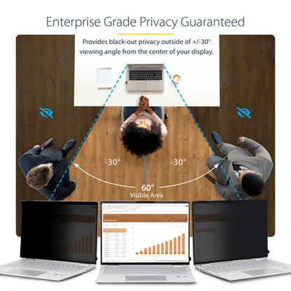 StarTech.com 13.5-inch 3:2 Flip-Over Privacy Screen with Touch, Anti-Glare Privacy Filter, Laptop Monitor Screen Protector with 51% Blue Light Reduction