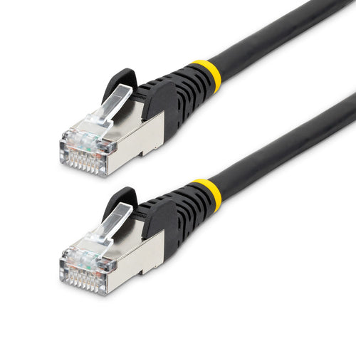 StarTech.com 20ft CAT6a Ethernet Cable - Black - Low Smoke Zero Halogen (LSZH) - 10GbE 500MHz 100W PoE++ Snagless RJ-45 w/Strain Reliefs S/FTP Network Patch Cord