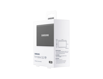 Samsung T7 2 TB USB Type-C 3.2 Gen 2 (3.1 Gen 2) Titanium