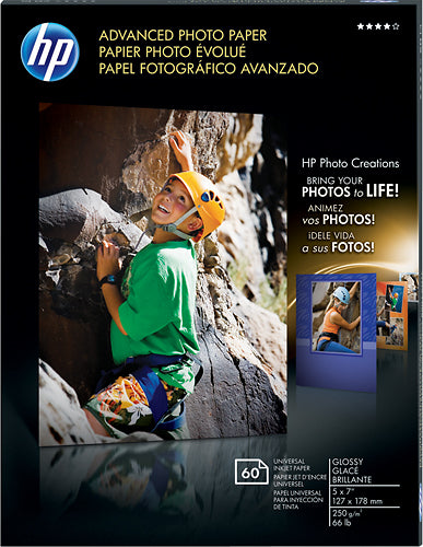 HP 5x7 60ct Advanced Photo Glossy Printer Paper - White (Q8690A)