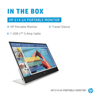 HP E-Series E14 G4 computer monitor 35.6 cm (14") 1920 x 1080 pixels Full HD LED White