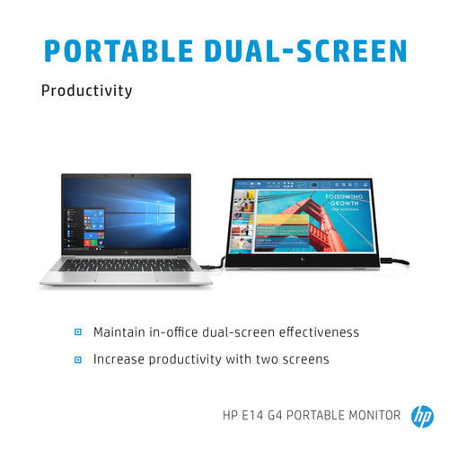 HP E-Series E14 G4 computer monitor 35.6 cm (14") 1920 x 1080 pixels Full HD LED White