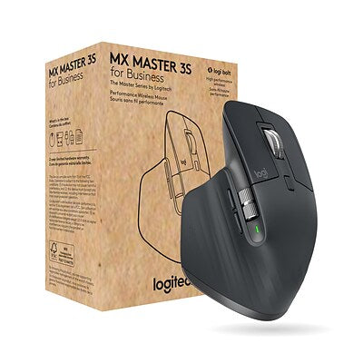 Logitech MX Master 3S for Business  Wireless Mouse with Quiet Clicks  8K DPI  Secured Logi Bolt USB Receiver  Bluetooth  USB-C Charging  MagSpeed Scrolling  Windows/Mac/Chrome/Linux - Graphite