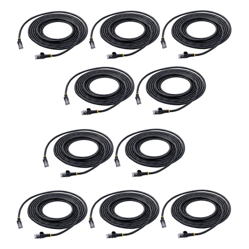 StarTech.com 15 ft. CAT6 Ethernet cable - 10 Pack - ETL Verified - Black CAT6 Patch Cord - Snagless RJ45 Connectors - 24 AWG Copper Wire – UTP Ethernet Cable