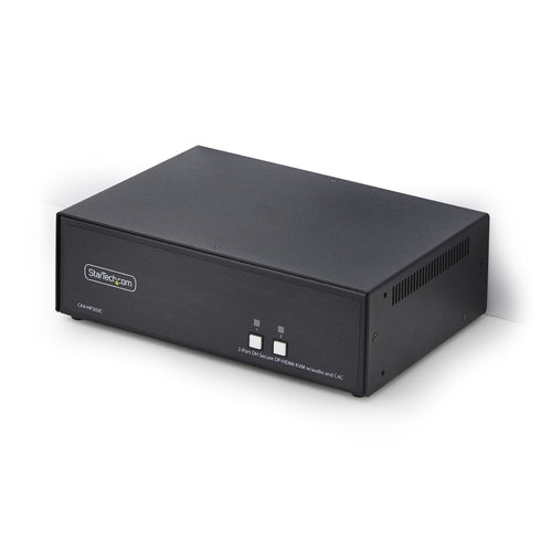StarTech.com Secure 2-Port Dual-Monitor KVM Switch, HDMI or DisplayPort, 4K 60Hz, NIAP 4.0 Desktop KVM, Metal Housing, CAC Port, Made in the USA