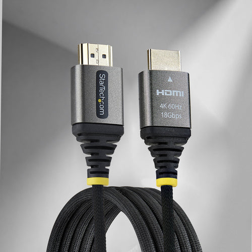 StarTech.com 3ft (91cm) Premium Certified High Speed HDMI Cable, Ultra Flexible HDMI Cable, 4K 60Hz/1440p 144Hz w/HDR10/ARC, 18Gbps, High Flex Braided HDMI Cord