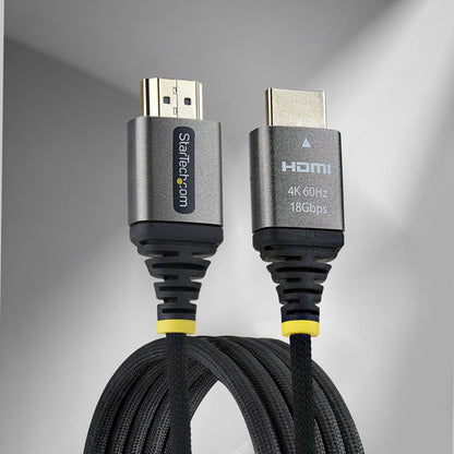 StarTech.com 3ft (91cm) Premium Certified High Speed HDMI Cable, Ultra Flexible HDMI Cable, 4K 60Hz/1440p 144Hz w/HDR10/ARC, 18Gbps, High Flex Braided HDMI Cord