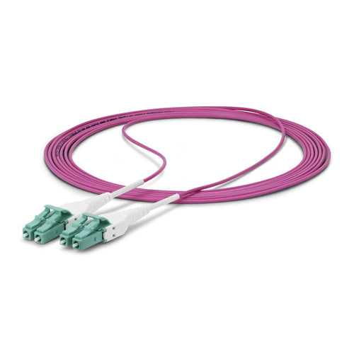 StarTech.com 50m (164ft) LC to LC (UPC) OM4 Multimode Fiber Optic Cable, Erika Violet, 50/125µm, 40G/100G, LOMMF/VCSEL, Uniboot Fiber Jumper Cord, OFNR Riser Rated