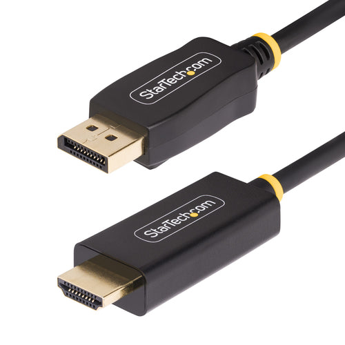 StarTech.com 15ft DisplayPort to HDMI Adapter Cable, 4K 60Hz with HDR, DP to HDMI 2.0b, Active Video Converter, DisplayPort Desktop to HDMI Monitor