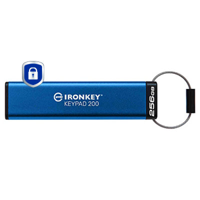 Kingston Technology IronKey 256GB Keypad 200, FIPS 140-3 Lvl 3 AES-256 Encrypted