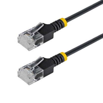 StarTech.com 10ft Black Ultra Slim Cat6A Ethernet Cable, UTP, Pure Bare Copper Wire, 34AWG Slim RJ45 Network Patch Cord, Individually Tested