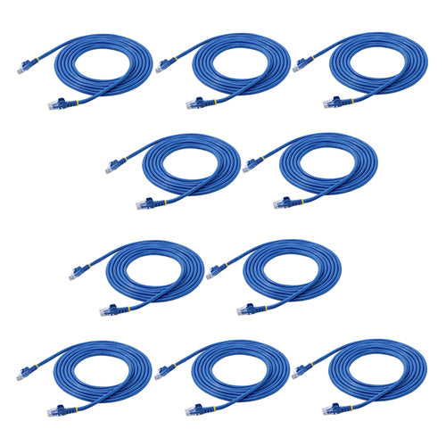 StarTech.com 10 ft. CAT6 Ethernet cable - 10 Pack - ETL Verified - Blue CAT6 Patch Cord - Snagless RJ45 Connectors - 24 AWG Copper Wire – UTP Ethernet Cable